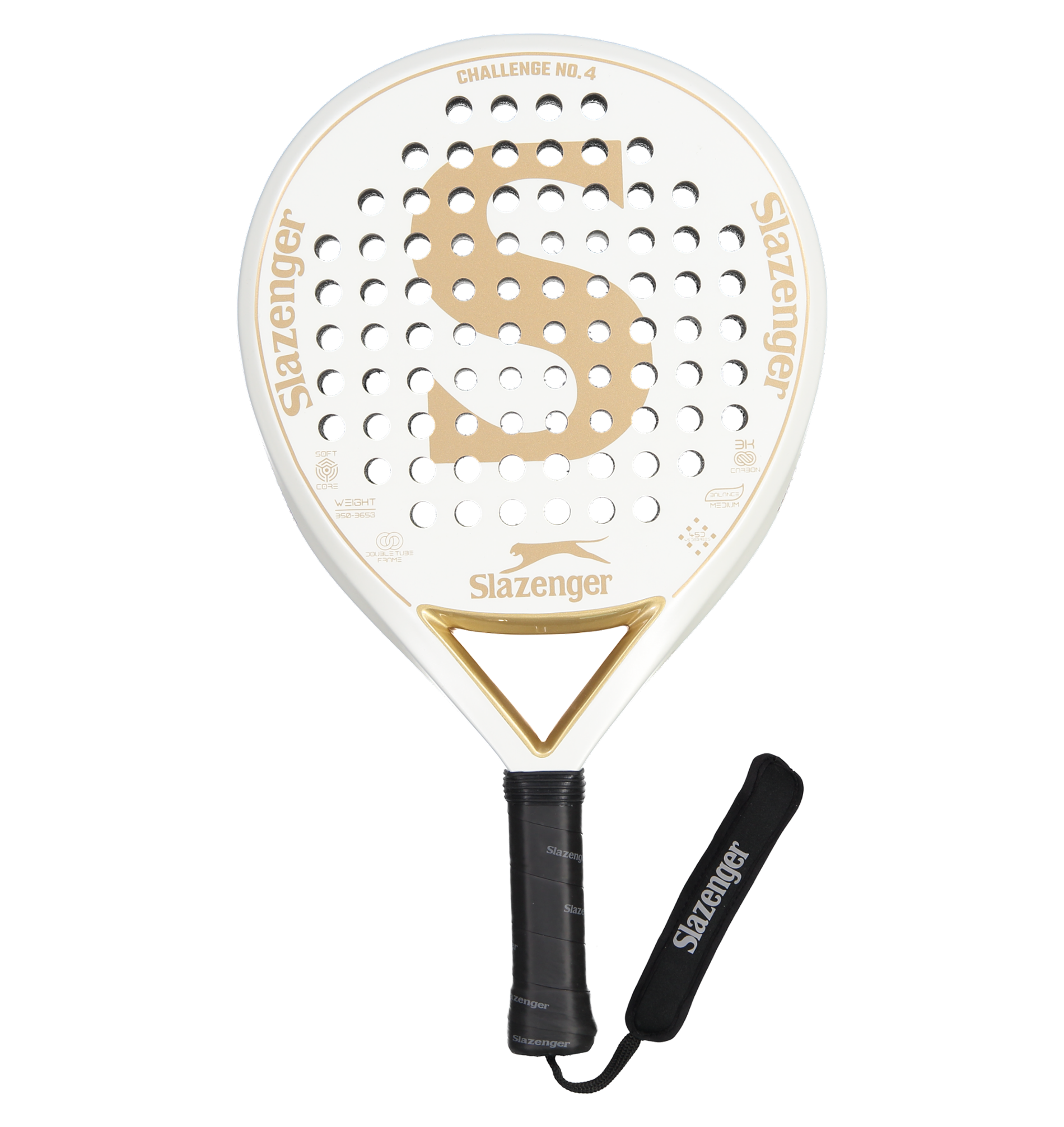 Slazenger Padel Challenge Padel Racket No.4 Round 3K (White)