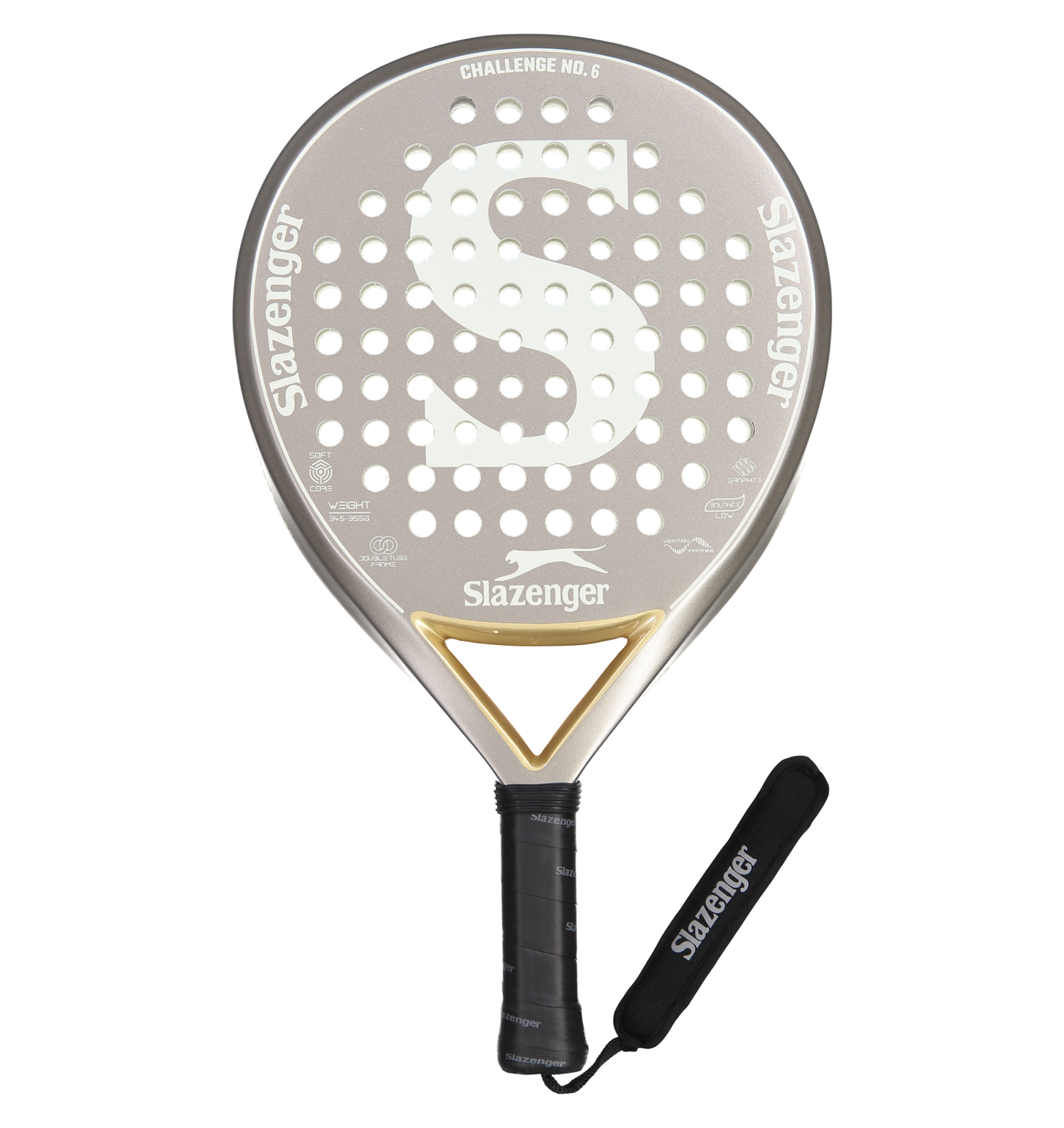 Slazenger Padel Challenge Padel Racket No.6 Round Graphite (Silver)