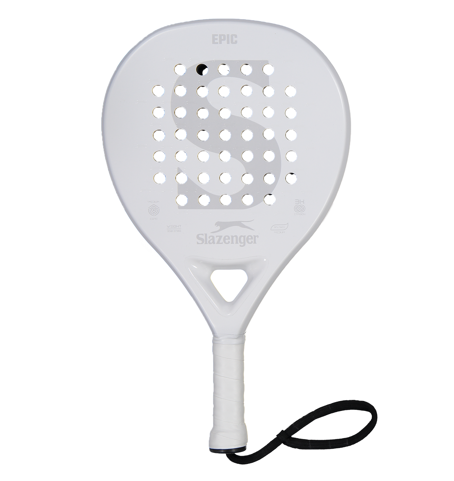 Slazenger Padel Panther Padel Racket Epic Round 3K (White)